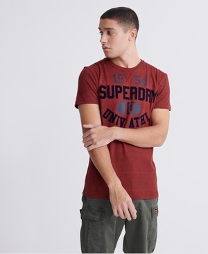 Superdry Classic Varsity Férfi Pólók Piros | CKIEW9678